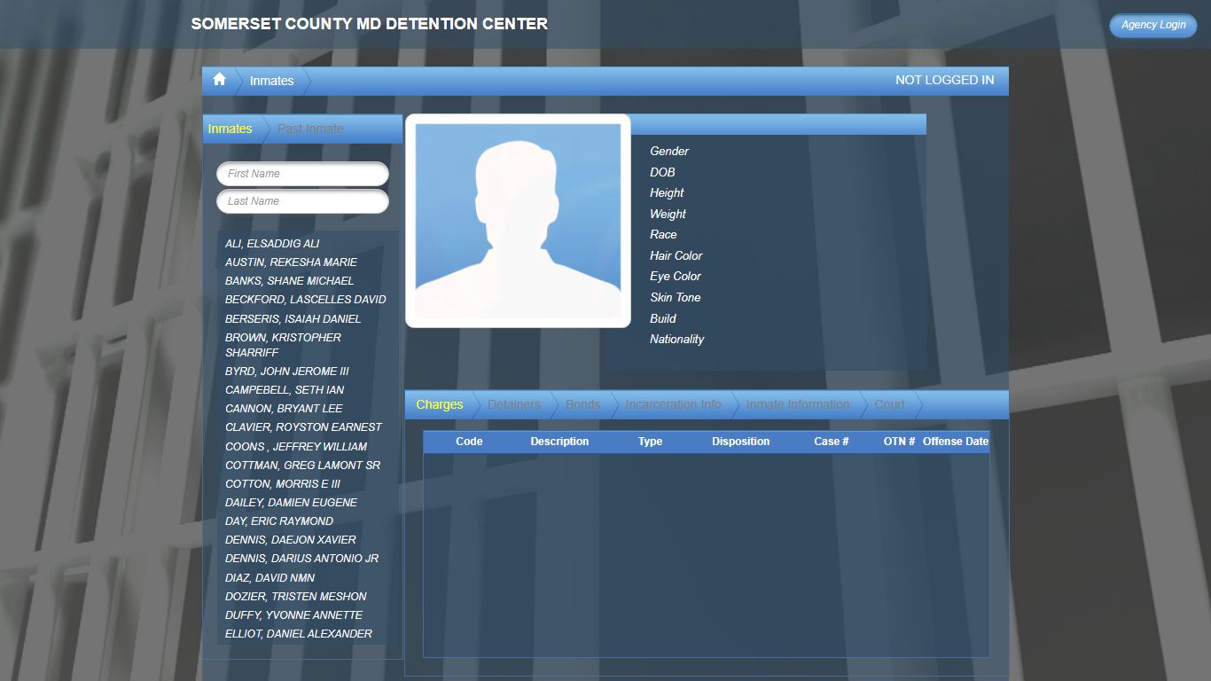 Current Inmates - Somerset County Md Detention Center