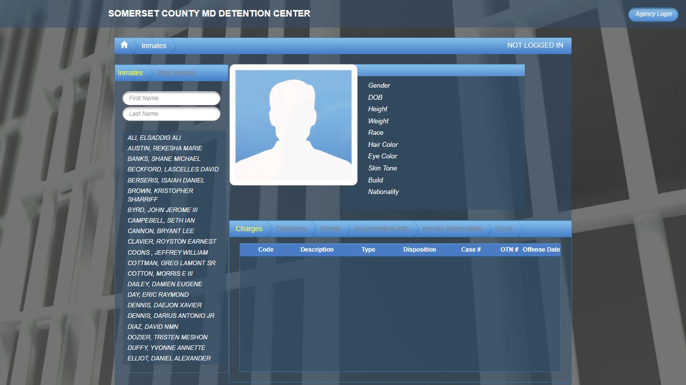 Current Inmates - Somerset County Md Detention Center